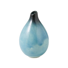 將圖片載入圖庫檢視器 Minoyaki Ceramic Ikebana Drop Shaped Sky Blue Vase