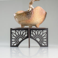 Load image into Gallery viewer, Wazakura Small Wooden Plant & Bonsai Stand – Scorched Wood Display Stand, Made in Japan