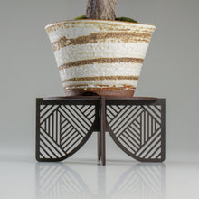 Load image into Gallery viewer, Wazakura Small Wooden Plant & Bonsai Stand – Scorched Wood Display Stand, Made in Japan