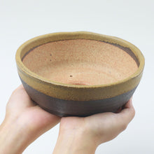 Load image into Gallery viewer, [ Shigaraki Series ] Sand Brown Stripe Glazed Bonsai Pot 6.6&quot; (170 mm)
