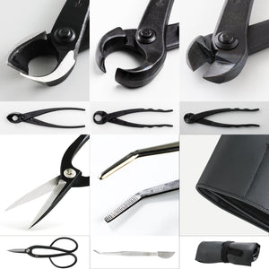 5PCS Bonsai Tool Kit [ Ashinaga Scissors + 3 Cutters + Tweezers]