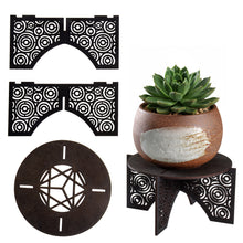 Load image into Gallery viewer, Wazakura Small Wooden Plant &amp; Bonsai Stand – Scorched Wood Display Stand, Made in Japan
