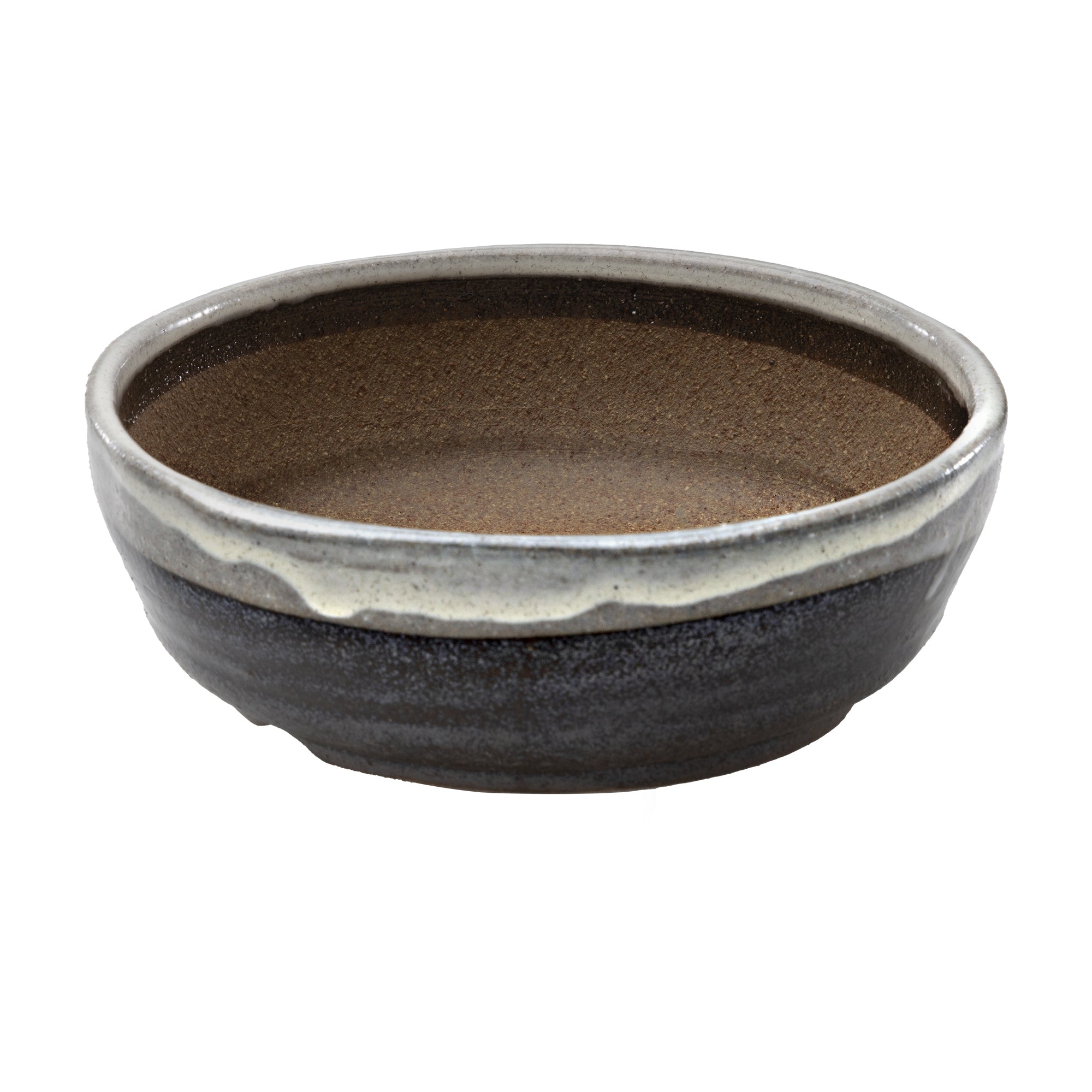 Wazakura Japanese Rustic Crescent Bonsai Pot 4.7 (120mm) Banko Ware