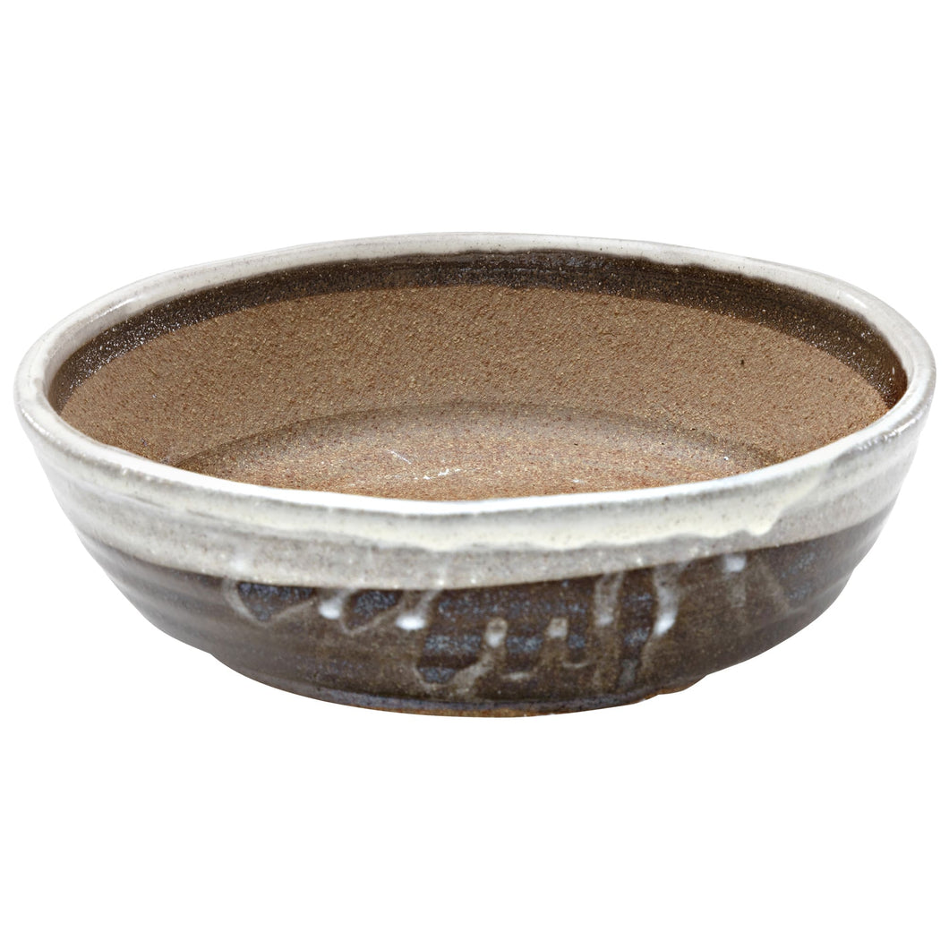 [ Shigaraki Series ] White Stripe Glazed Bonsai Pot 8.2