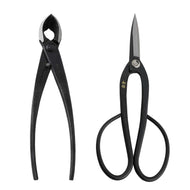 2PCS Japanese Bonsai Essential Tool Set [ Yasugi Steel Ashinaga Scissors + Concave Cutter ] - Wazakura Japan