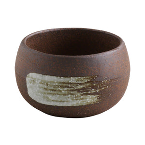 [ Banko Series ] Small Bonsai Pot Bowl 3.8" (100mm) White Brush