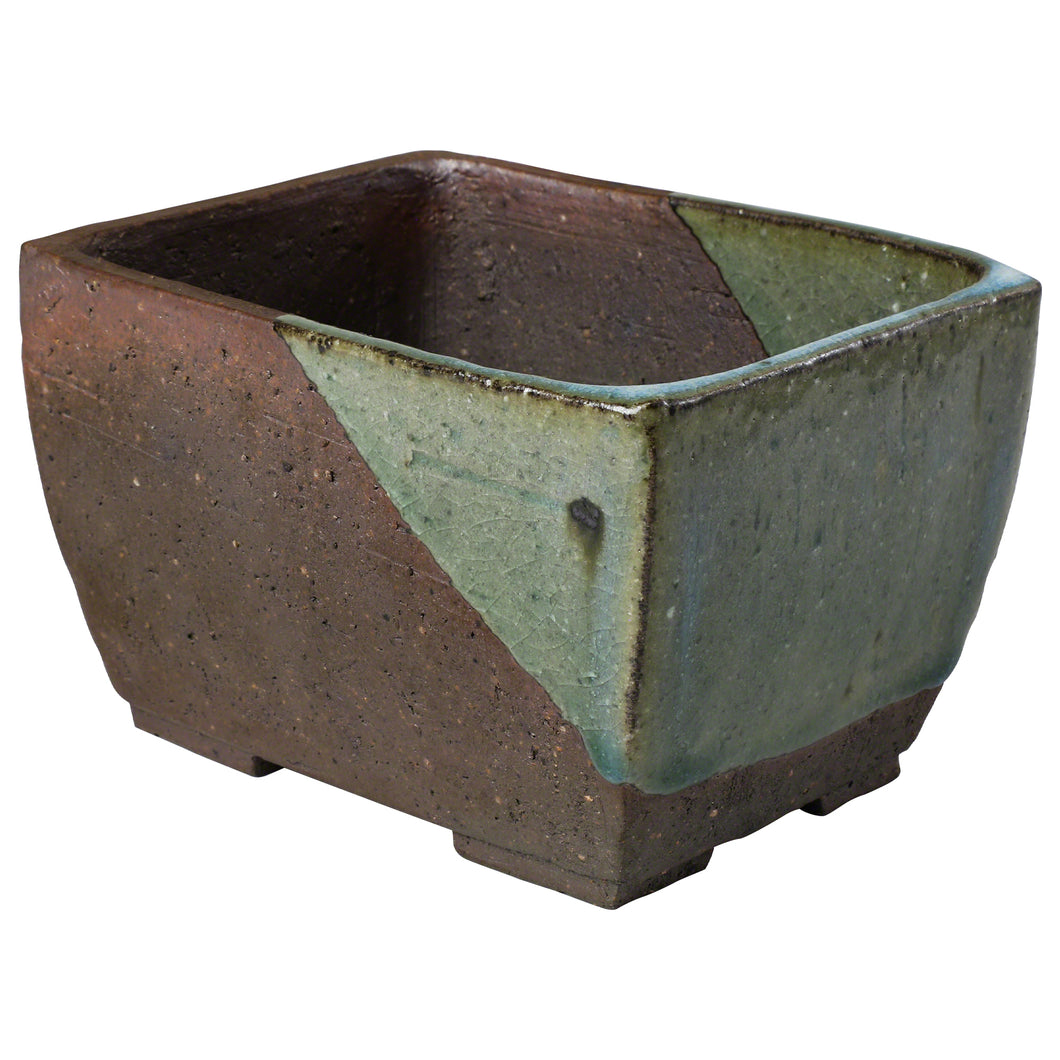 japanese succulent pots Tokoname Rectangular Glazed Bonsai Pot 5.3"(135 mm) MADE IN JAPAN – Wazakura Japan