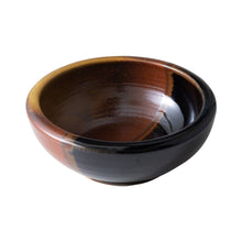 Load image into Gallery viewer, [ Minoyaki Series ] Small Ikebana Vase Round 5&quot;(128mm) Black and Brick Red
