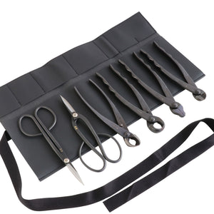 6 pcs scissors and cutters displayed on roll case 