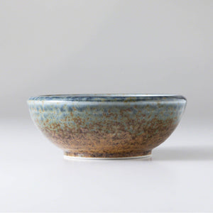 [ Minoyaki Series ] Small Ikebana Vase Round 5"(128mm) Brown and Blue