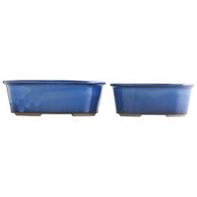Load image into Gallery viewer, [ Banko Series ] 2PCS Oval Bonsai Pots - Namako Blue
