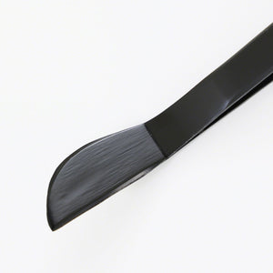 Black Coated Bonsai Curved Tip Tweezer with Spatula 8.6"(220mm)
