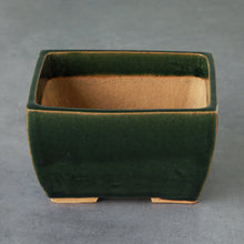 Load image into Gallery viewer, [ Tokoname Series ] Rectangular Olive Green Glazed Bonsai Pot 5.3&quot;(135 mm)
