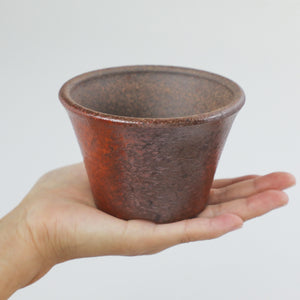 [ Banko Series ] Small Rounded Bonsai Pot 4.3" (110mm) Red Clay