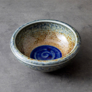 [ Minoyaki Series ] Small Ikebana Vase Round 5"(128mm) Brown and Blue