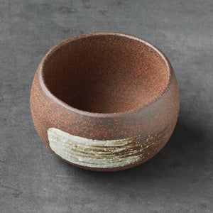[ Banko Series ] Small Bonsai Pot Bowl 3.8" (100mm) White Brush