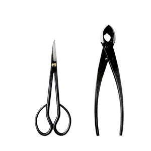 2PCS Japanese Bonsai Essential Tool Set [ Satsuki Scissors + Concave Cutter ]
