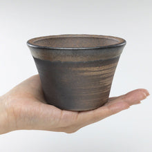 Load image into Gallery viewer, [ Banko Series ] Small Rounded Bonsai Pot 4.3&quot; (110mm)– Golden Brown
